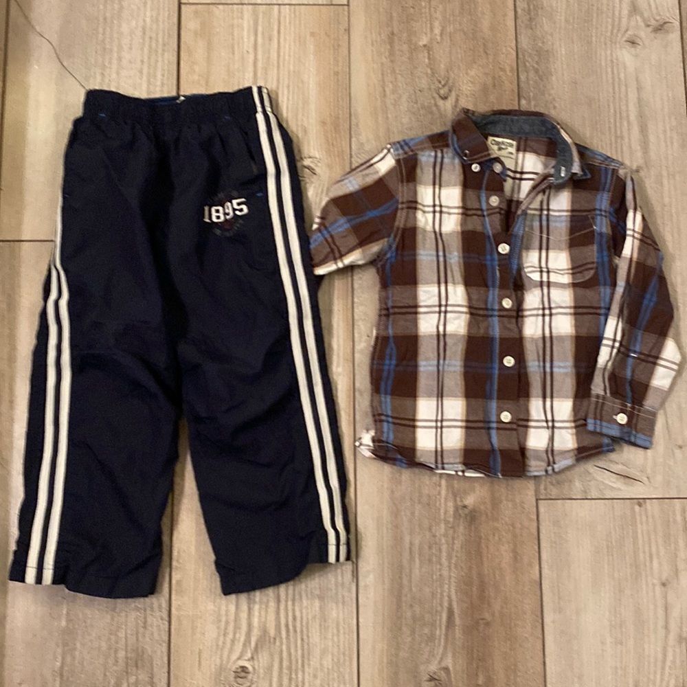 4T Osh Kosh B Gosh Lot Windpants & Button Up